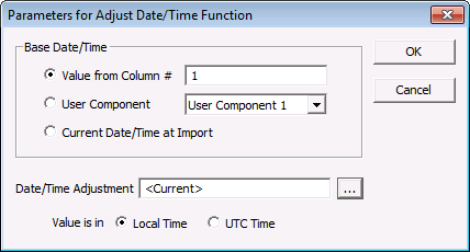 Parameters for Adjust Date/Time Function